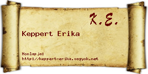 Keppert Erika névjegykártya